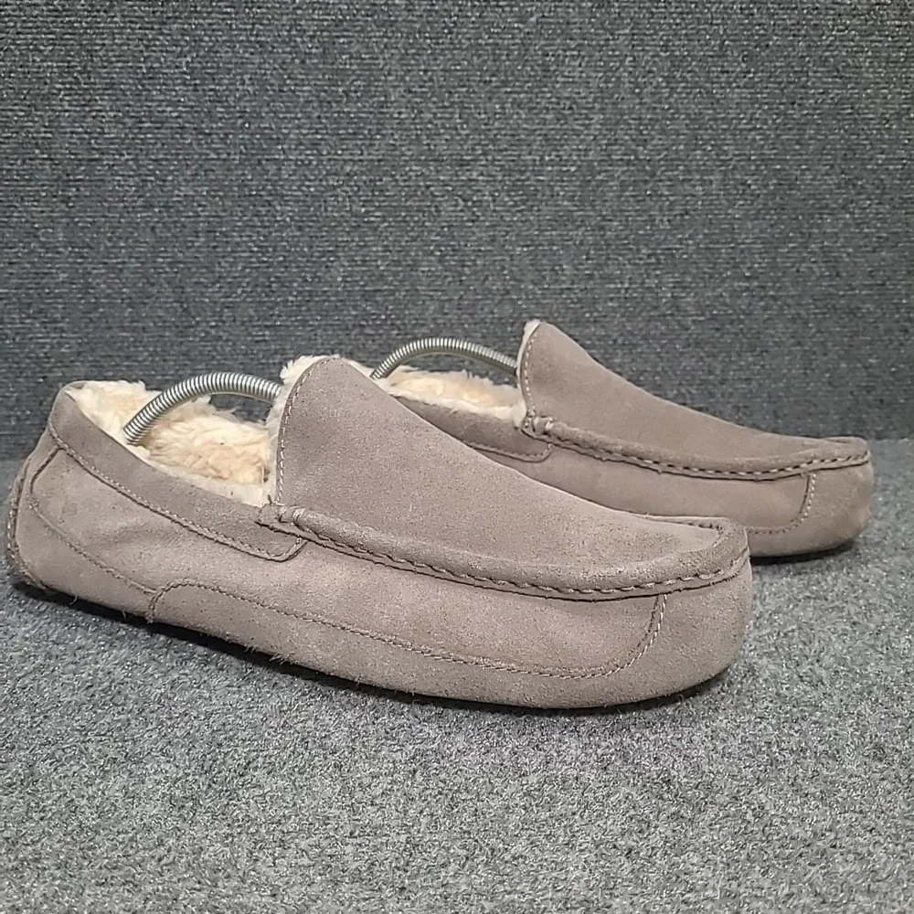 UGG Men's Ascot Shearling Slippers/Moccasins Gray Suede Size‎ 13 S/N 1101110